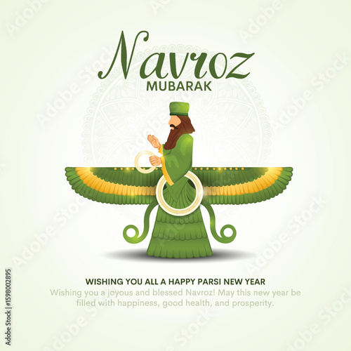 Iranian and Parsi new year or navroz mubarak (happy new year). Creative vector illustration design.