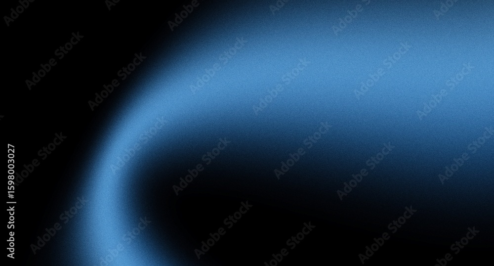 Fototapeta premium Abstract black dark deep blue gradient background color wave bright light silk glow grain texture noise surface grainy