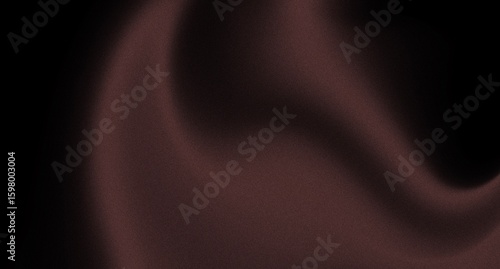 Abstract black dark deep brown gradient background color wave bright light silk glow grain texture noise surface grainy