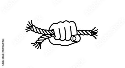 A modern flat vector illustration of a tug-of-war concept