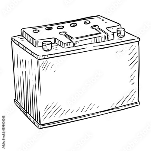 Car battery handdrawn illustration⁠
