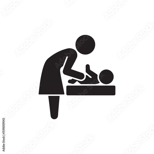 Baby changing icon A symbol of care for infants