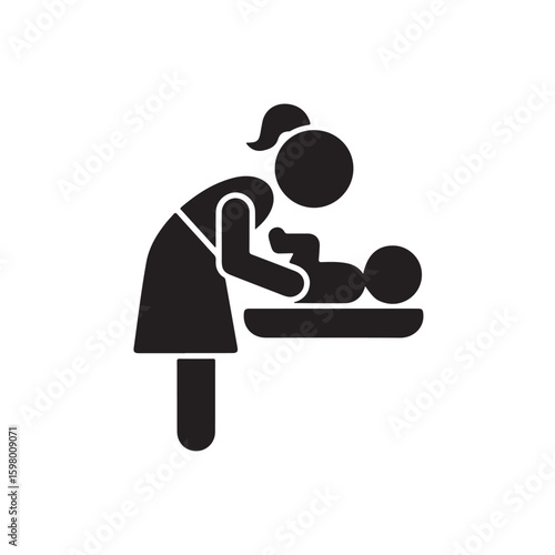 Baby Changing Station Pictogram Mother and Child Care Icon