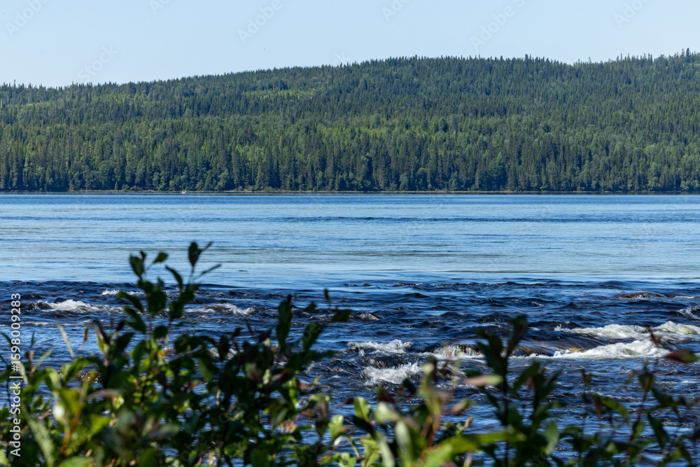 Fototapeta premium Tännforsen, Sweden The Tännforsen waterfall, the biggest in Sweden, on the Indalsälven River.