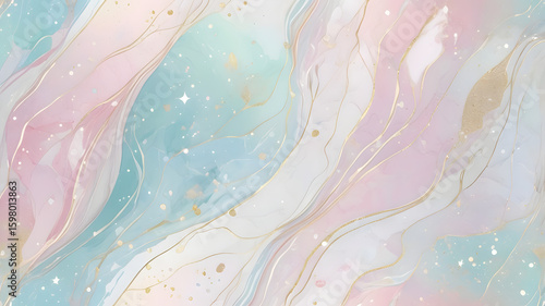 Abstract Pastel Marble Waves Flow