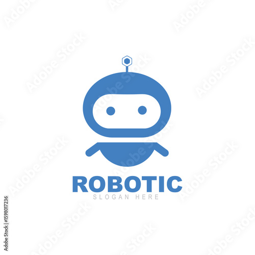 Modern Simple Robot Logo Vector Design