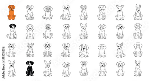 Collection of cute dog illustrations for pet lovers and animal enthusiasts art