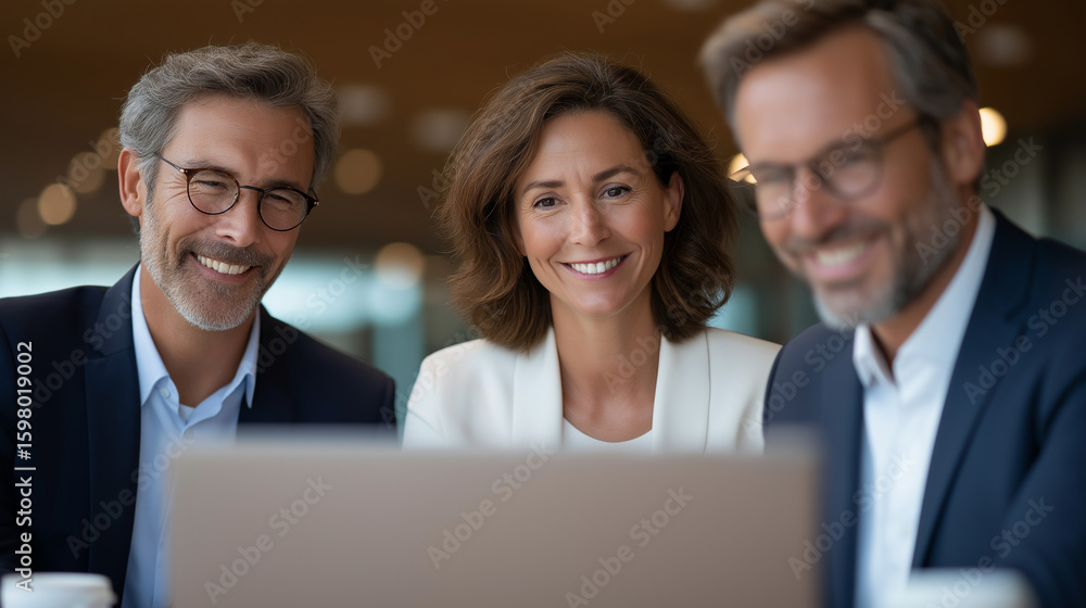 Fototapeta premium C-suite executives collaborating in a modern boardroom