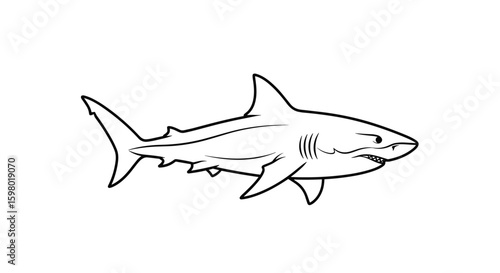 Majestic marine predator captivating great white shark ocean dweller illustrative rendering