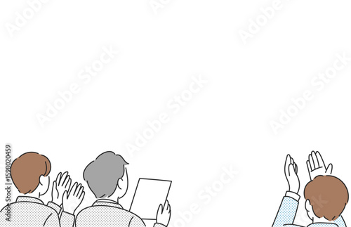 拍手を送る聴衆のイラスト（セミナー・講演会）