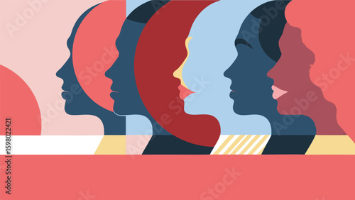 Fashionable silhouette portrait of a woman's face with beautiful hair