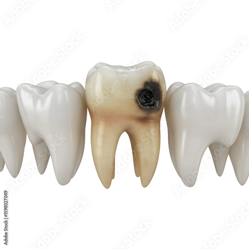 3D Illustration of A Decayed Tooth