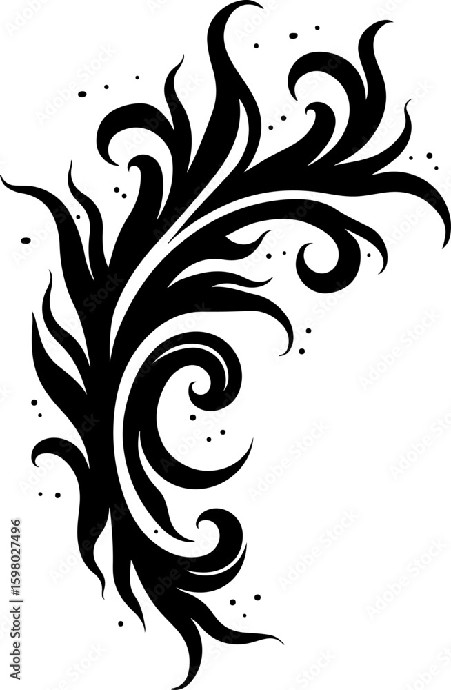 Fototapeta premium Abstract Tribal Swirl Tattoo Design