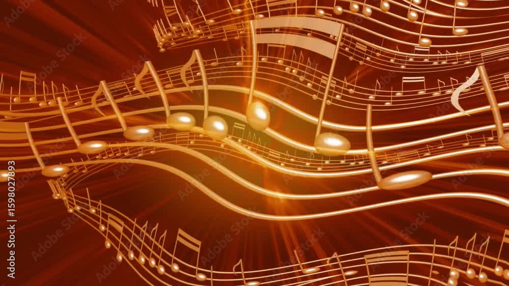 Msic Note Stream Musical notes flying from center, Musical notes streaming in melody ...