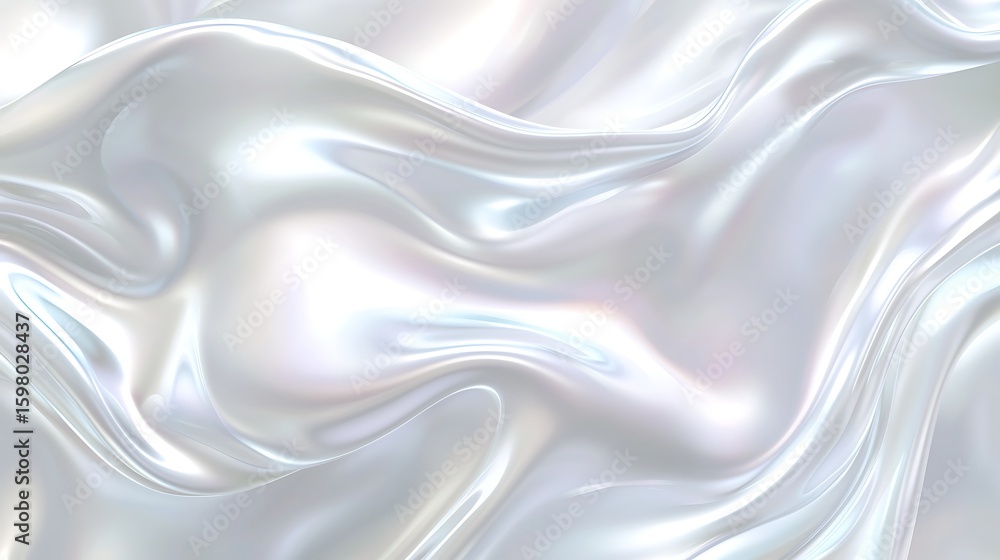 Fototapeta premium Elegant Abstract Background with Flowing White Silk Fabric Texture