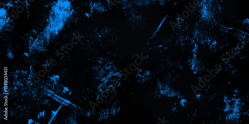 Abstract Beautiful luxury dark blue and black grunge watercolor background. blue grunge wall texture winter love scratch the old wall vintage .Old vintage retro dark blue  concrete background