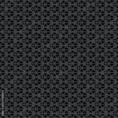 white outline basketweave lattice pattern on black background