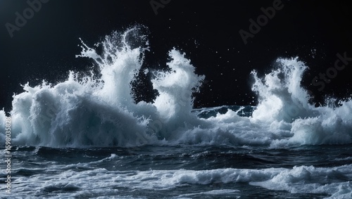 Wallpaper Mural Waves crashing in the ocean with foam and spray during the daytime, demonstrating the power of the sea. Torontodigital.ca