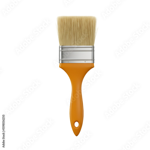 Wallpaper Mural 3D Paintbrush Orange Handle Isolated Background Torontodigital.ca