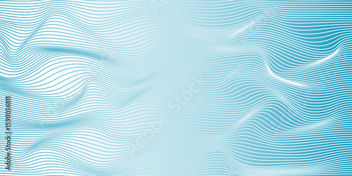 Abstract Blue Lines Background. Vintage Retro Lines Wallpaper. Abstract Minimal Sea Ocean Design. Summer Vibe Blue Backdrop. Vector Illustration.