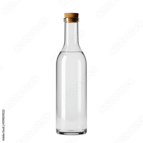 Wallpaper Mural 3D Realistic Clear Glass Bottle With Cork Torontodigital.ca