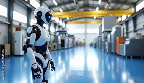 Wallpaper Mural Robot in a Modern Industrial Warehouse Torontodigital.ca