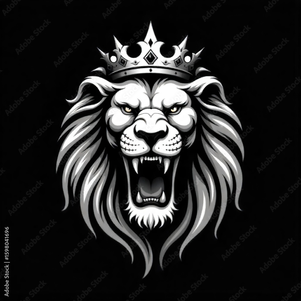 Obraz premium lion head vector illustration logo