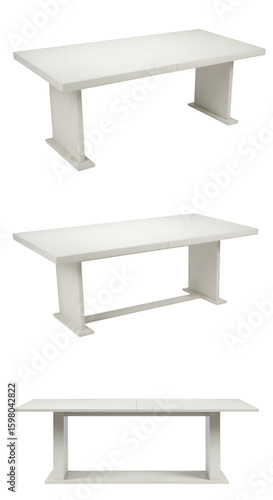 3D Render Of White Dining Table