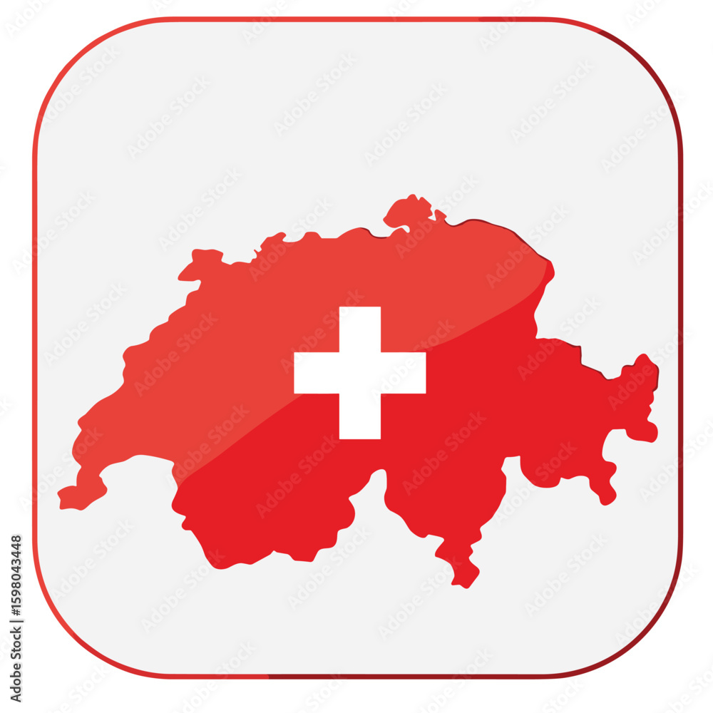 Fototapeta premium Switzerland flag map for Swiss National Day 1 August vector poster
