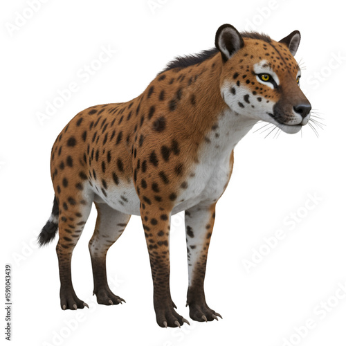 3D Render of Homotherium on Transparent Background