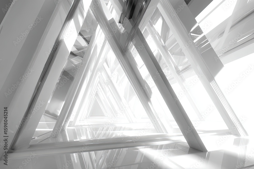 Fototapeta premium White Triangular Architecture Interior Design