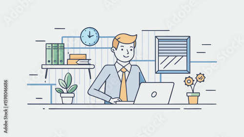 Remote Work and Productivity Vector Illustrations – Office and Freelance Professionals