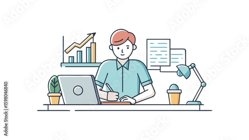 Remote Work and Productivity Vector Illustrations – Office and Freelance Professionals