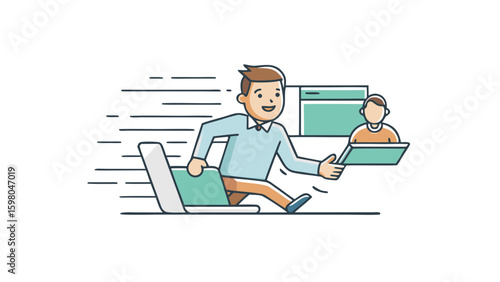 Remote Work and Productivity Vector Illustrations – Office and Freelance Professionals
