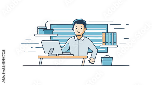 Remote Work and Productivity Vector Illustrations – Office and Freelance Professionals