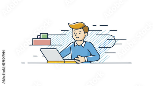 Remote Work and Productivity Vector Illustrations – Office and Freelance Professionals
