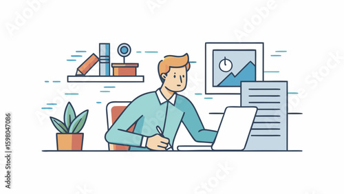 Remote Work and Productivity Vector Illustrations – Office and Freelance Professionals