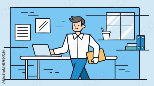 Remote Work and Productivity Vector Illustrations – Office and Freelance Professionals
