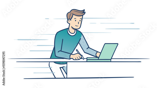 Remote Work and Productivity Vector Illustrations – Office and Freelance Professionals