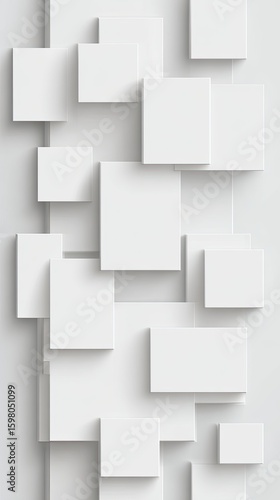 Abstract Geometric White Square Pattern Design