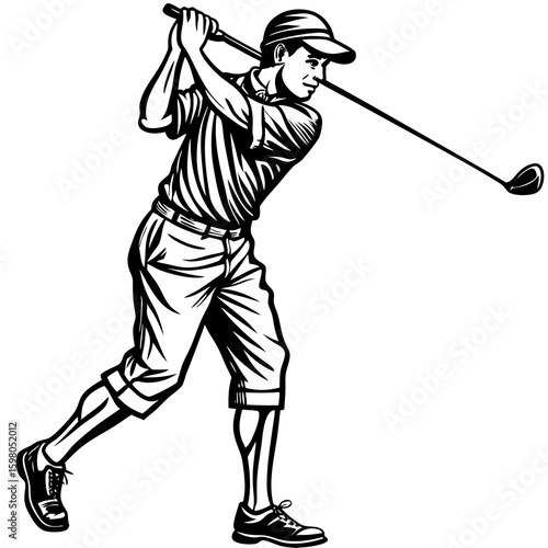golfer hitting ball
