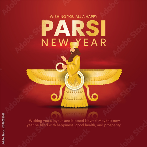 Iranian and Parsi new year or navroz mubarak (happy new year). Creative vector illustration design.