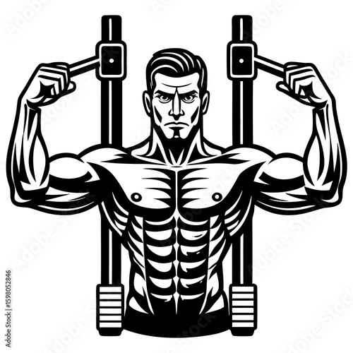 illustration of a man lifting weights