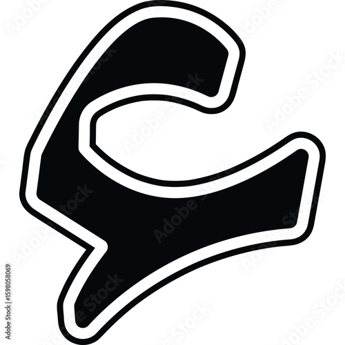 Arabic Letter Hamzah Outline Vector Calligraphy Design