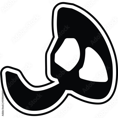 Arabic Letter Ha Outline Vector Calligraphy Design