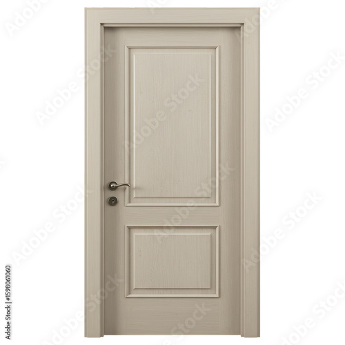 Beige Two Panel Interior Wooden Door Illustration