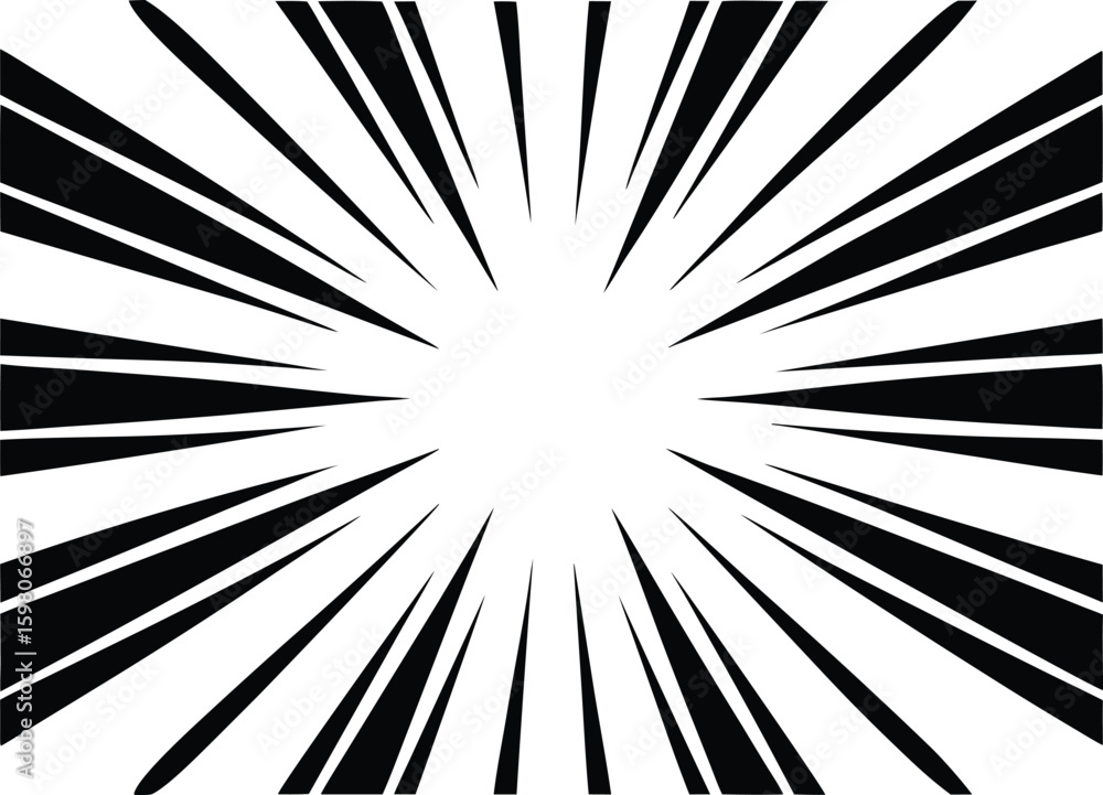 Obraz premium Radial burst vector background – comic-style speed lines