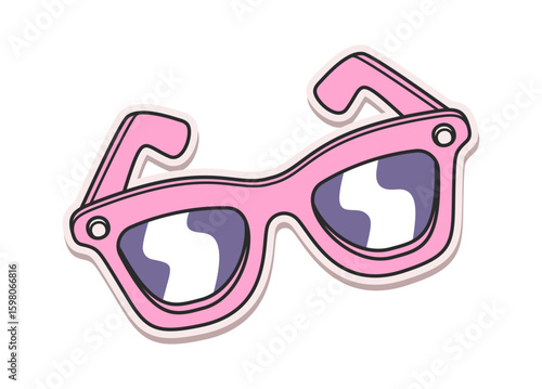 Old-fashioned girlish hipster sunglasses sticker