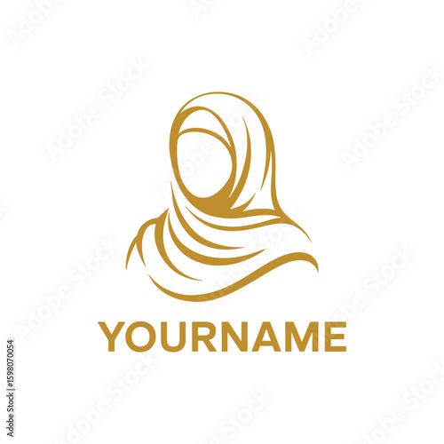 Unique hijab logo Modern and minimalist vector and abstract logo