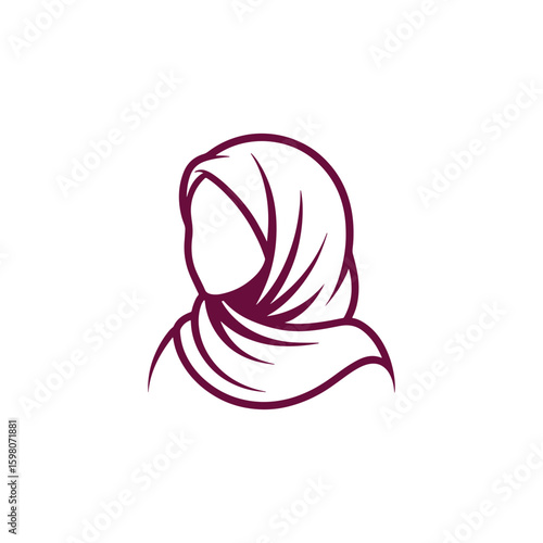 Unique hijab logo Modern and minimalist vector and abstract logo